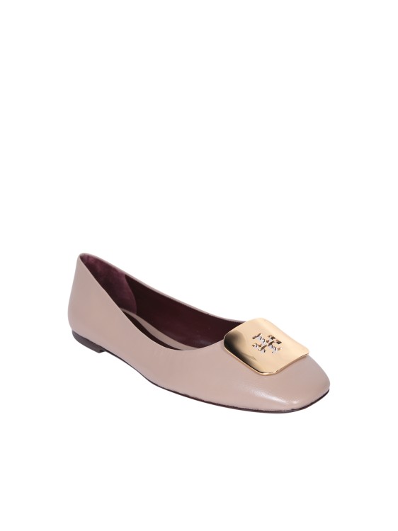 Shop Tory Burch Leather Ballet In Neutrals
