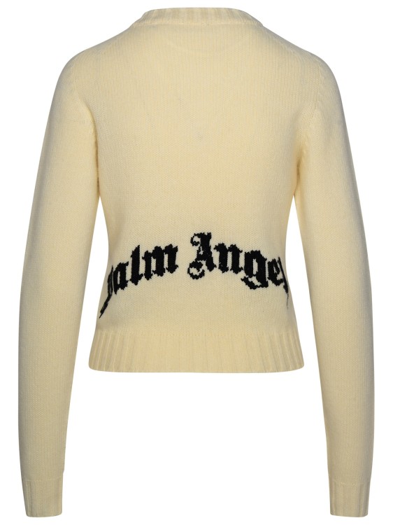 Shop Palm Angels Curved Logo Cardigan In Neutrals