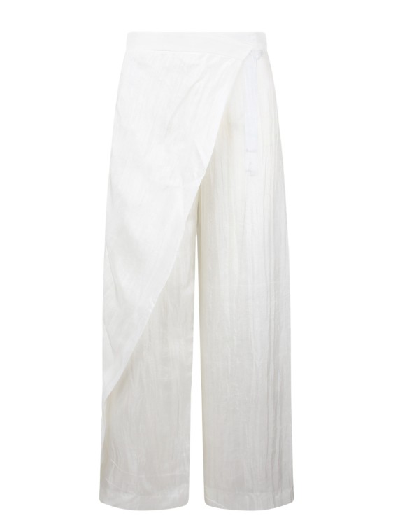 Shop The Rose Ibiza Wrap Silk Trousers In White