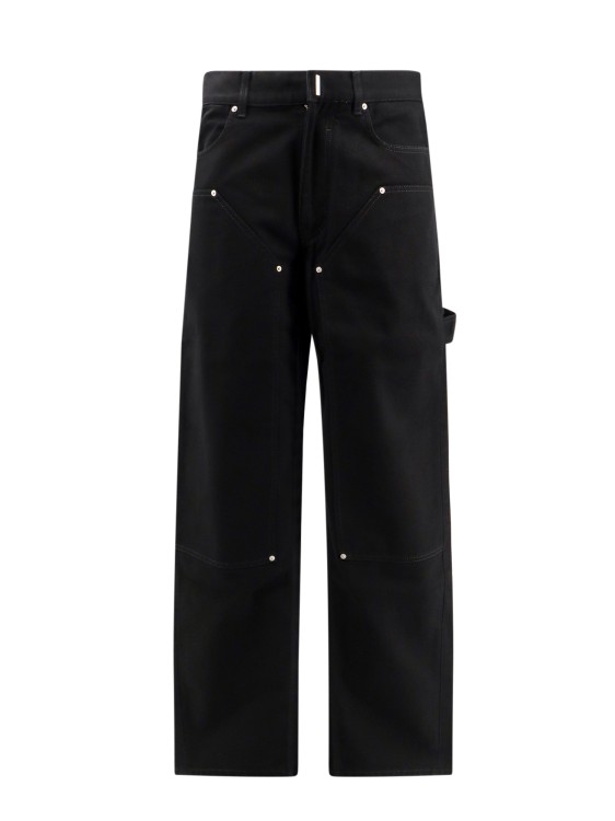 Shop Givenchy Cotton Trouser With Metal 4g Details In Black