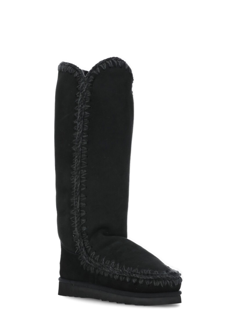 Mou Eskimo 40 Boots With Metallic Finishes In Black