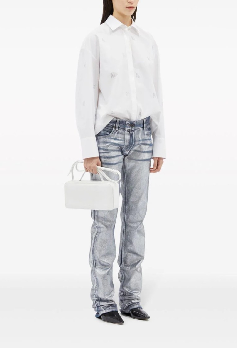 Msgm Straight-leg Trousers With Finish In Blue