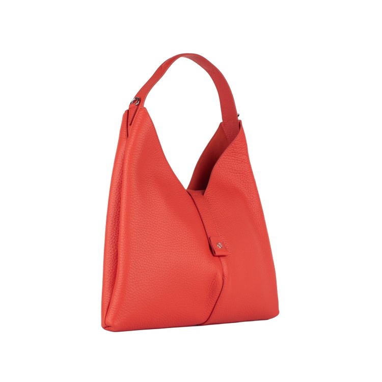 Orciani Vita Soft Shoulder Bag With Poppy Shoulder Strap In Red
