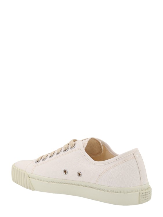 Shop Maison Margiela Canvas Sneakers With Iconic Tabi Toe In Neutrals