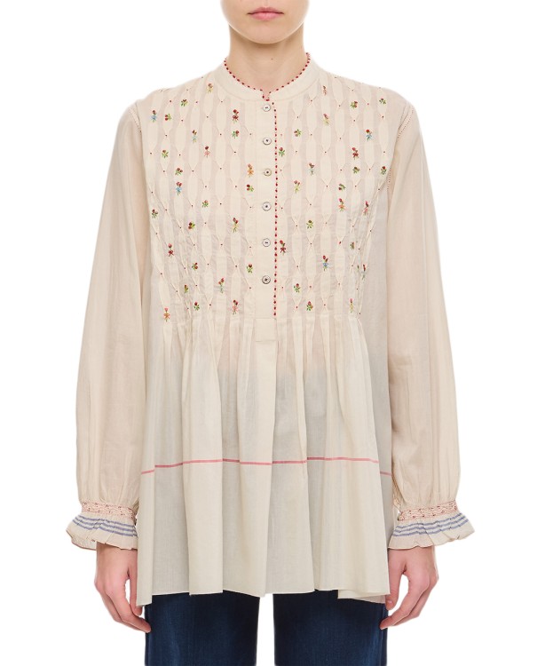 Shop Péro Cotton And Silk Shirt In Neutrals