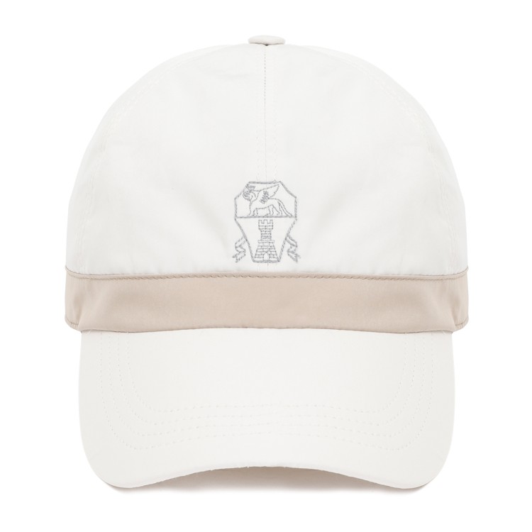 Shop Brunello Cucinelli Ivory Baseball Cap In White