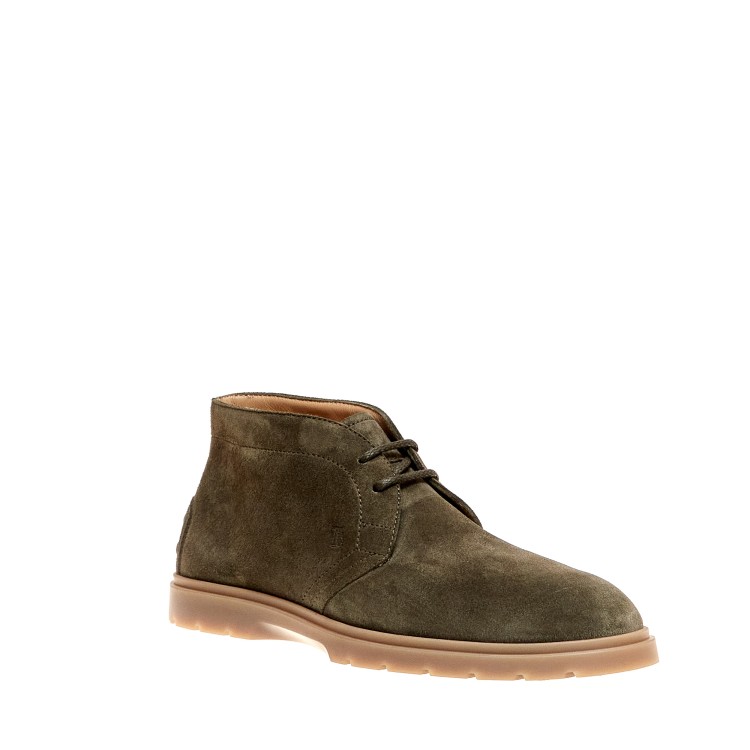 Shop Tod's Ankle Boot In Green Suede