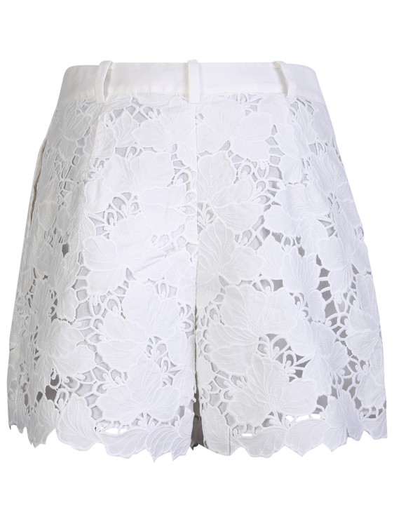 Shop Self-portrait Cotton Lace White Shorts