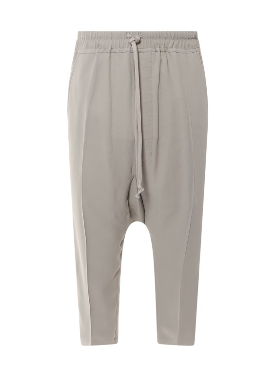 Shop Rick Owens Cropped Viscose Blend Trouser In Grey