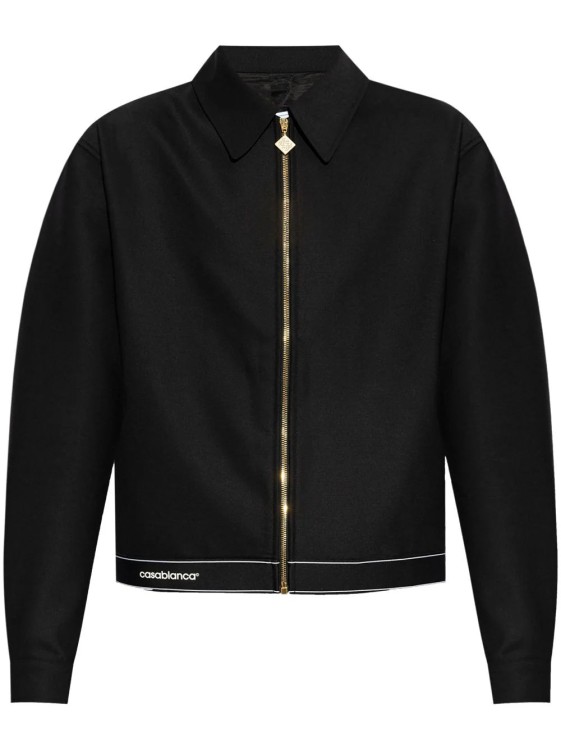 CASABLANCA CASABLANCA LOGO-PRINT ZIPPED BOMBER JACKET 