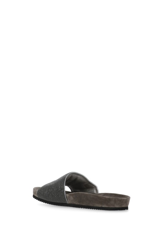 Shop Brunello Cucinelli Leather Slippers In Grey