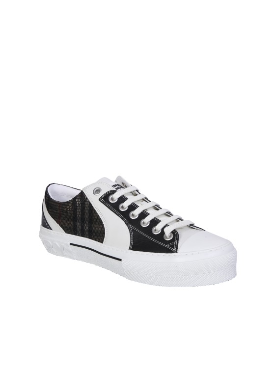 Shop Burberry Iconic Vintage Check Pattern Sneakers In Black