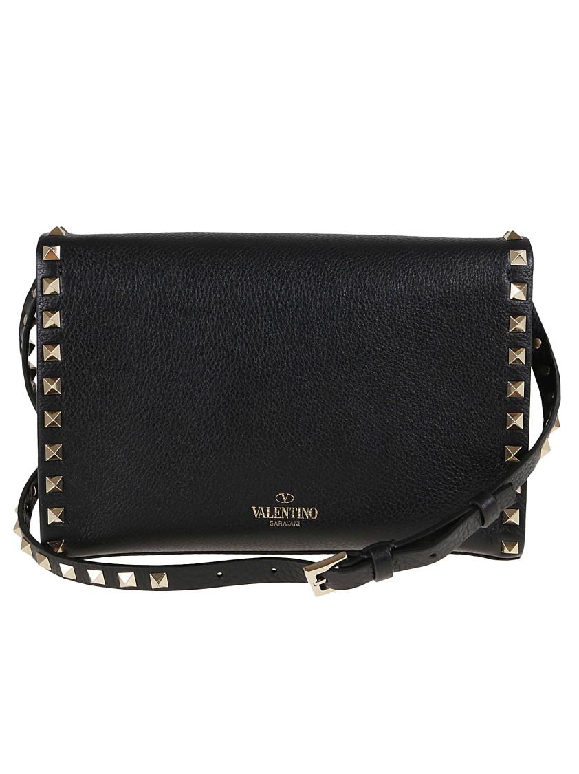 Valentino Rockstud Small Shoulder Bag In Black