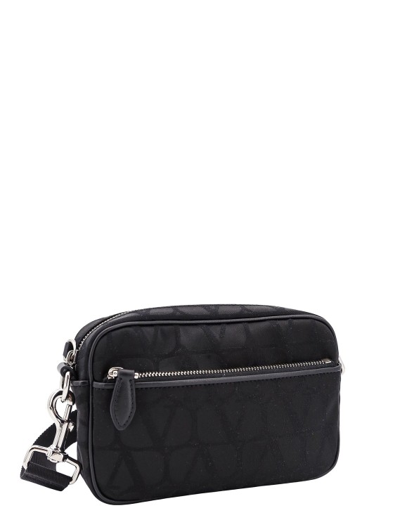 Shop Valentino Tech Fabric Shoulder Bag With Toile Iconographe Motif In Black