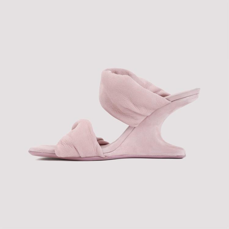 Shop Rick Owens Dusty Pink Suede Leather Cantilever 8 Twisted Sandal