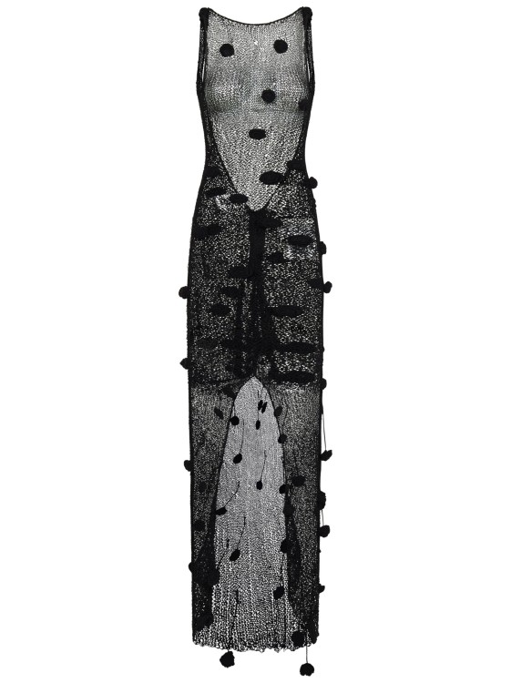 Magda Butrym Black Crochet Maxi Dress