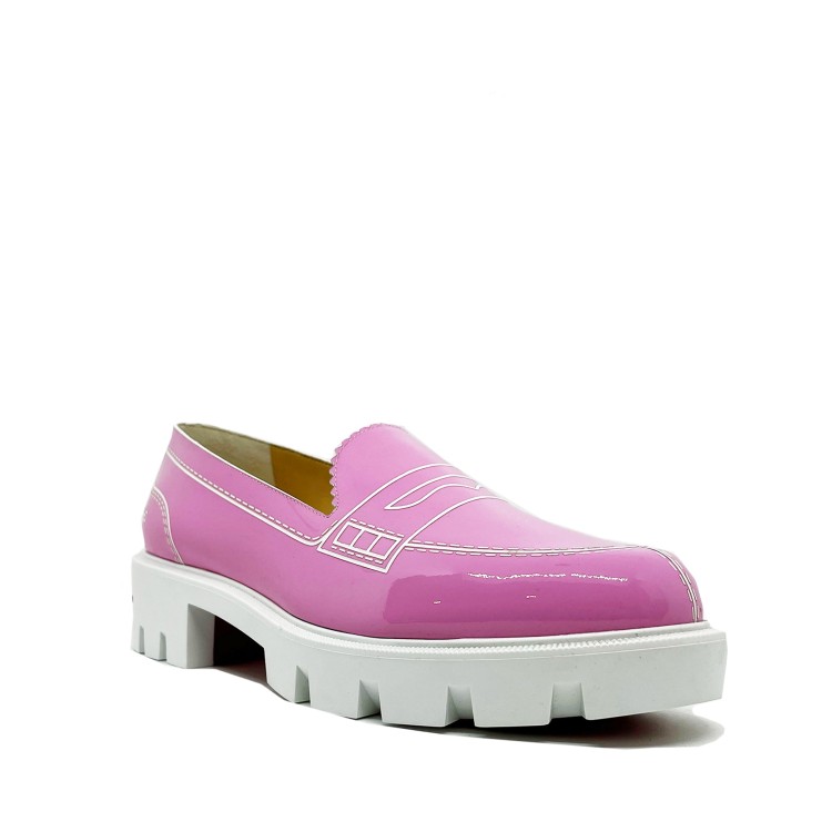 Shop Christian Louboutin Leather Loafers In Pink