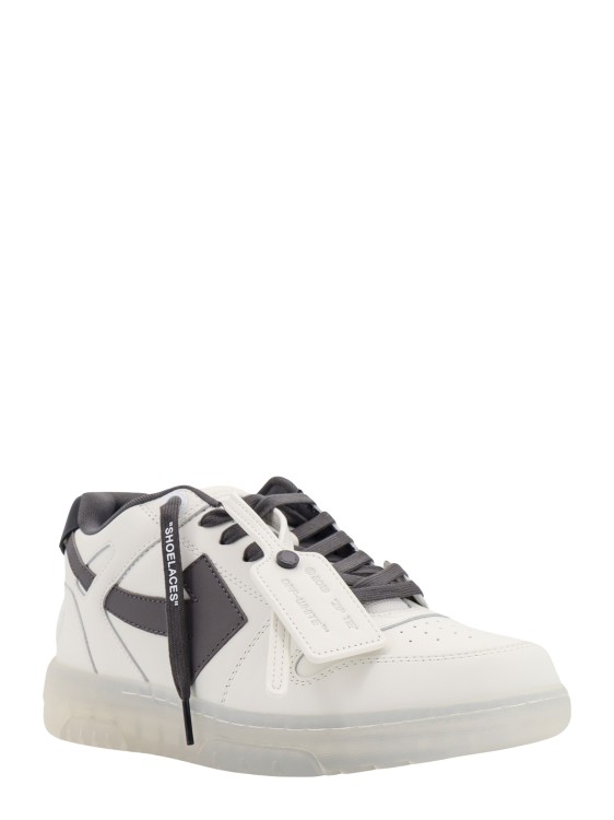 Shop Off-white Leather Sneakers With Iconic Zip Tie In White
