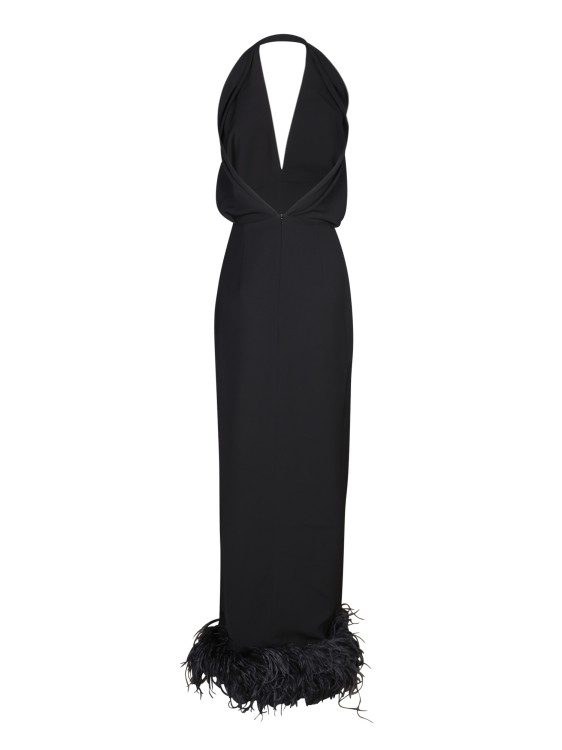 Shop 16arlington Feather Detail Dress In Black