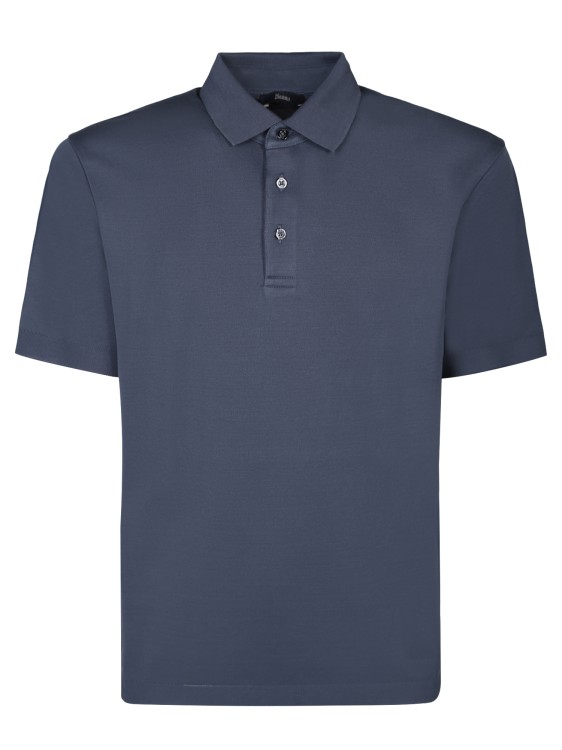 Herno Cotton Polo Shirt In Blue
