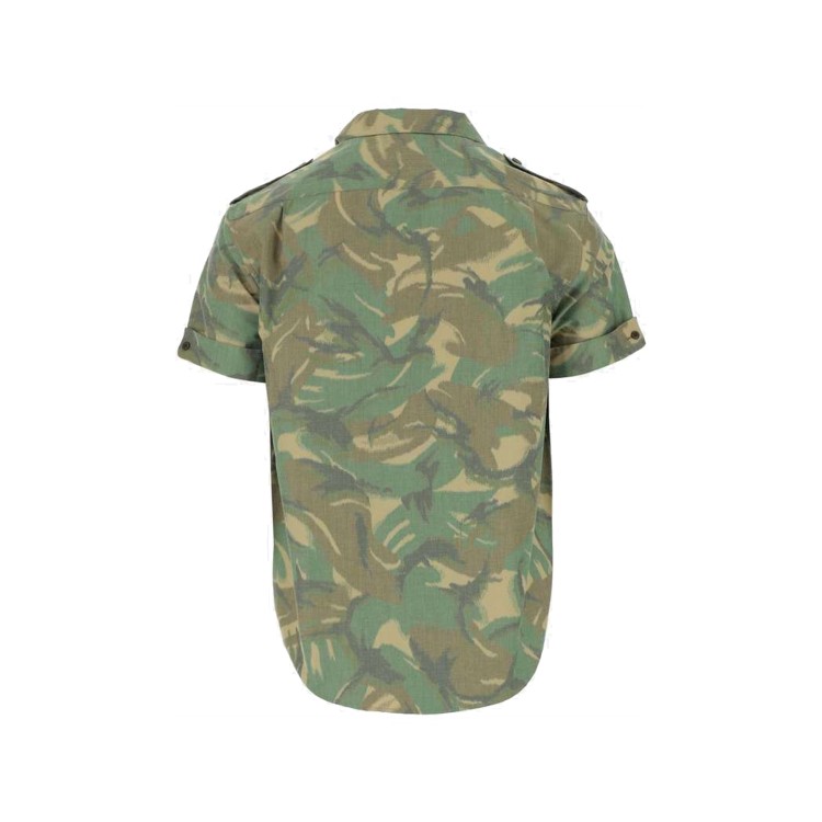 Shop Saint Laurent Short Sleeves Shirt In Green