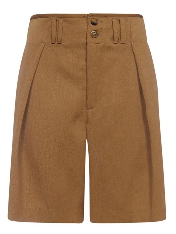 Shop Etro Wool Bermuda Shorts In Brown