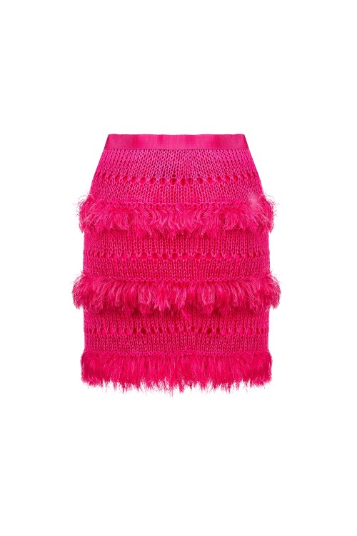 Shop Andreeva Purple Handmade Knit Skirt