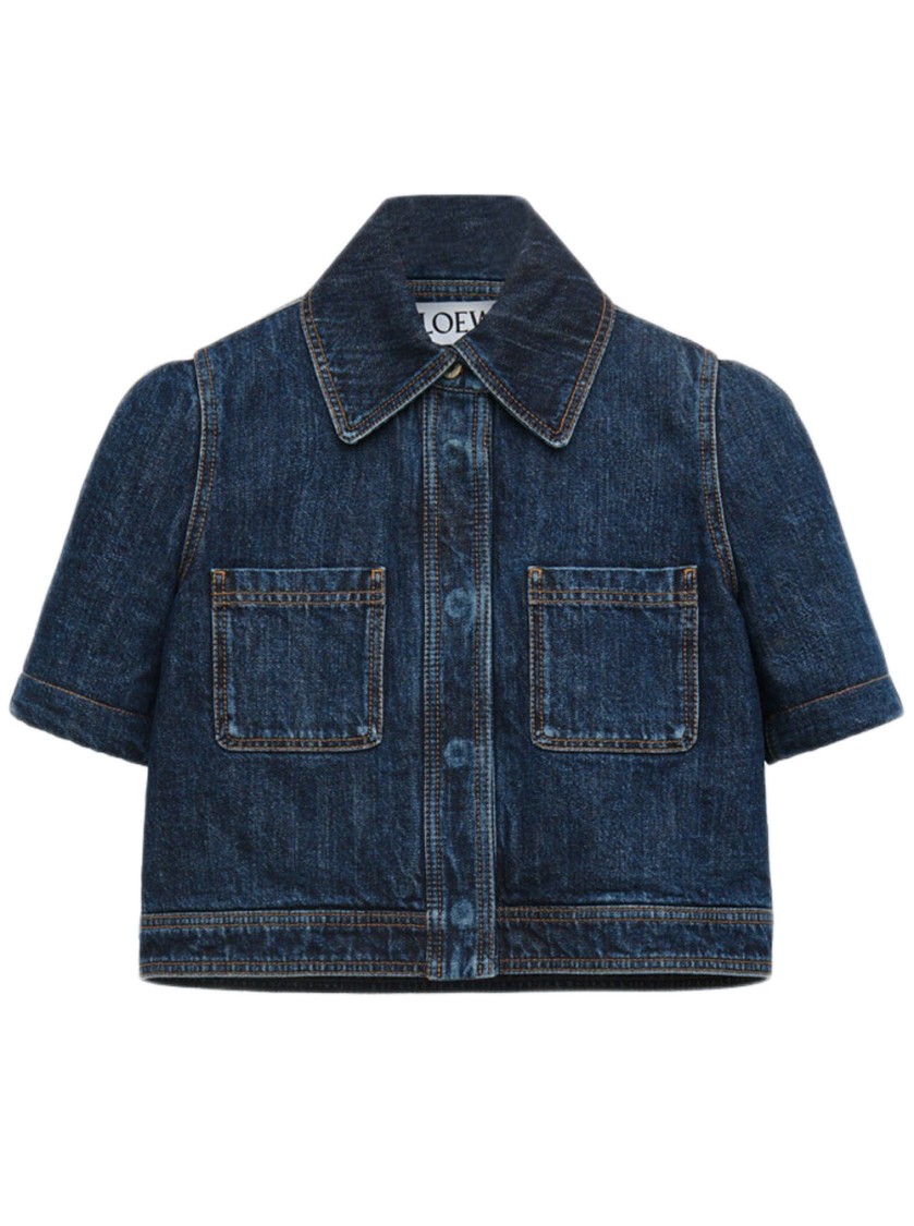 Loewe Anagram Workwear Denim Jacket in Blue