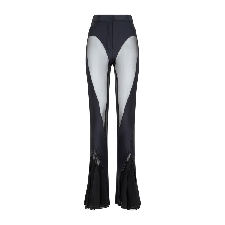 MUGLER MUGLER BLACK FLARED LEGGINGS 