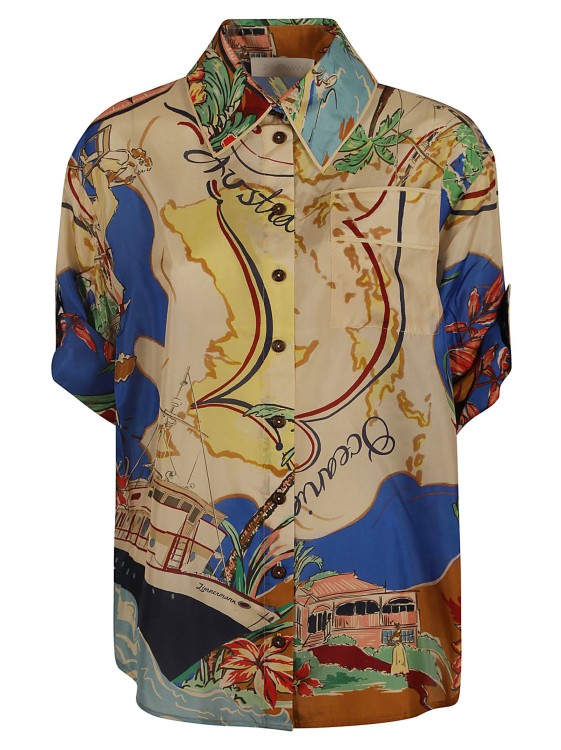 Shop Zimmermann Silk Crepe Printed Shirts In Multicolor