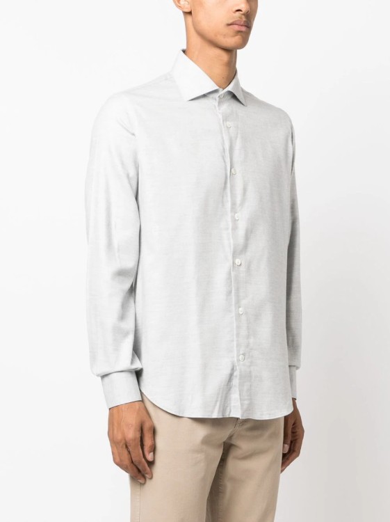 Shop Eleventy Dandy Gray Shirt In White