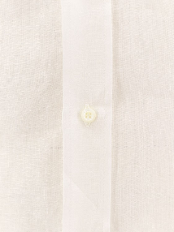 Shop Brunello Cucinelli Easy Fit Linen Shirt In White