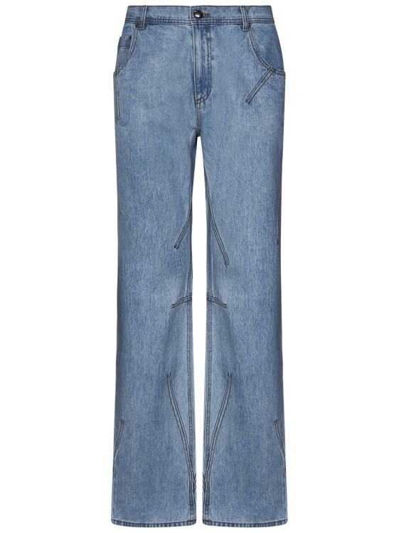 Shop Andersson Bell Unisex Wide Leg Jeans In Blue