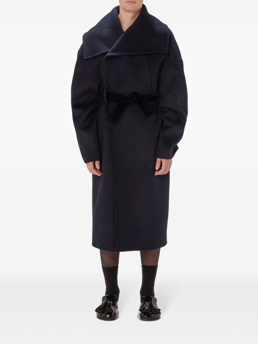 Jw Anderson Wrap Coat In Black