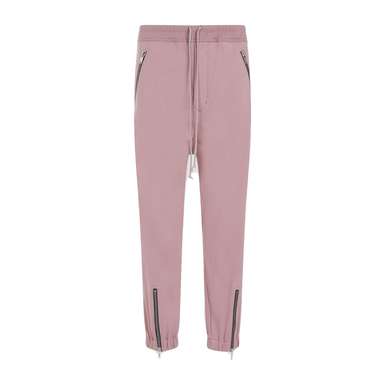 Shop Rick Owens Tectuatl Track Dusty Pink Cotton Pants