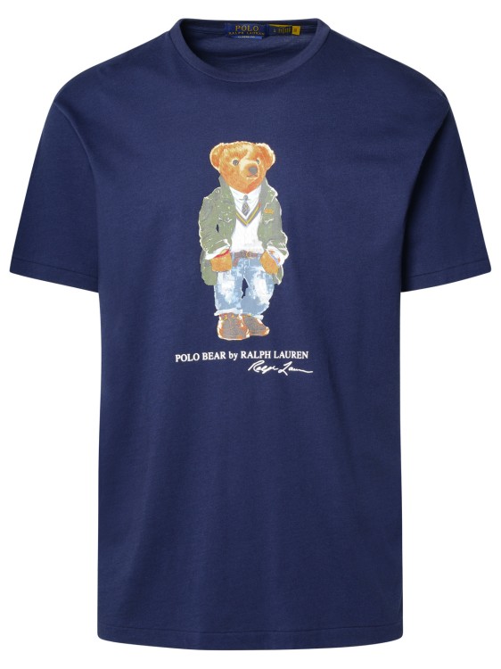 Shop Polo Ralph Lauren Bear Maxi Print T-shirt In Blue