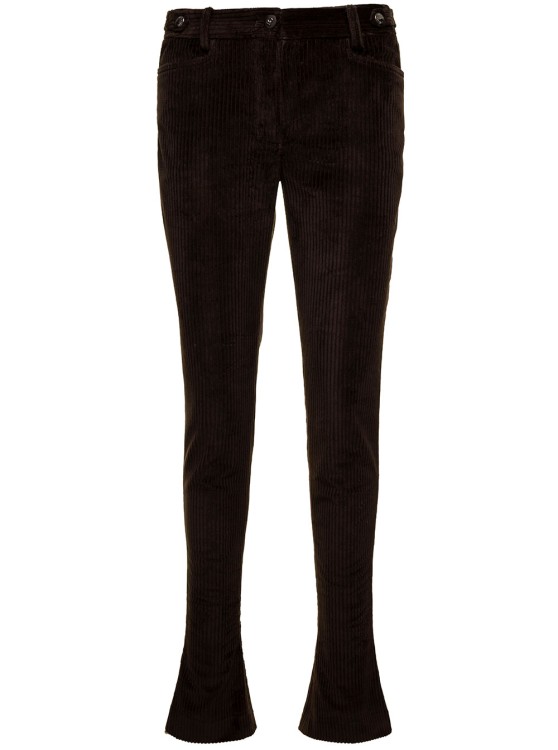 Dolce & Gabbana Ribbed Velvet Pants In Black