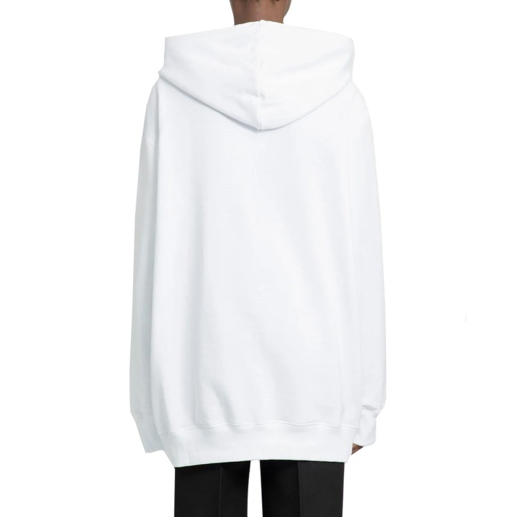 Shop Lanvin Oversized Logo Hoodie Sweatshirt In White