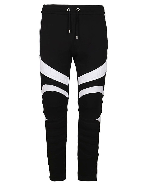 Shop Balmain Contrast Detail Track Pants In Black