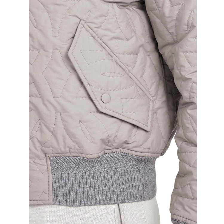Shop Ferragamo Quilted Bomber Jacket In Grey