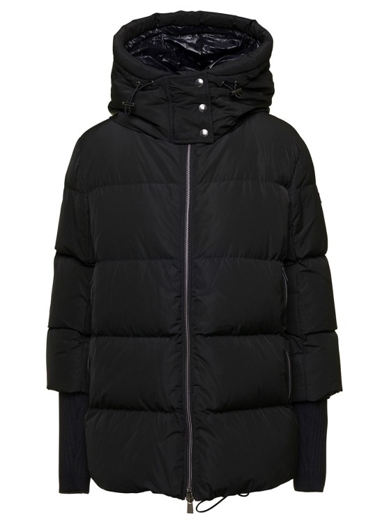 Tatras 'azara' Black Hooded Down Jacket With Logo Detail In Nylon