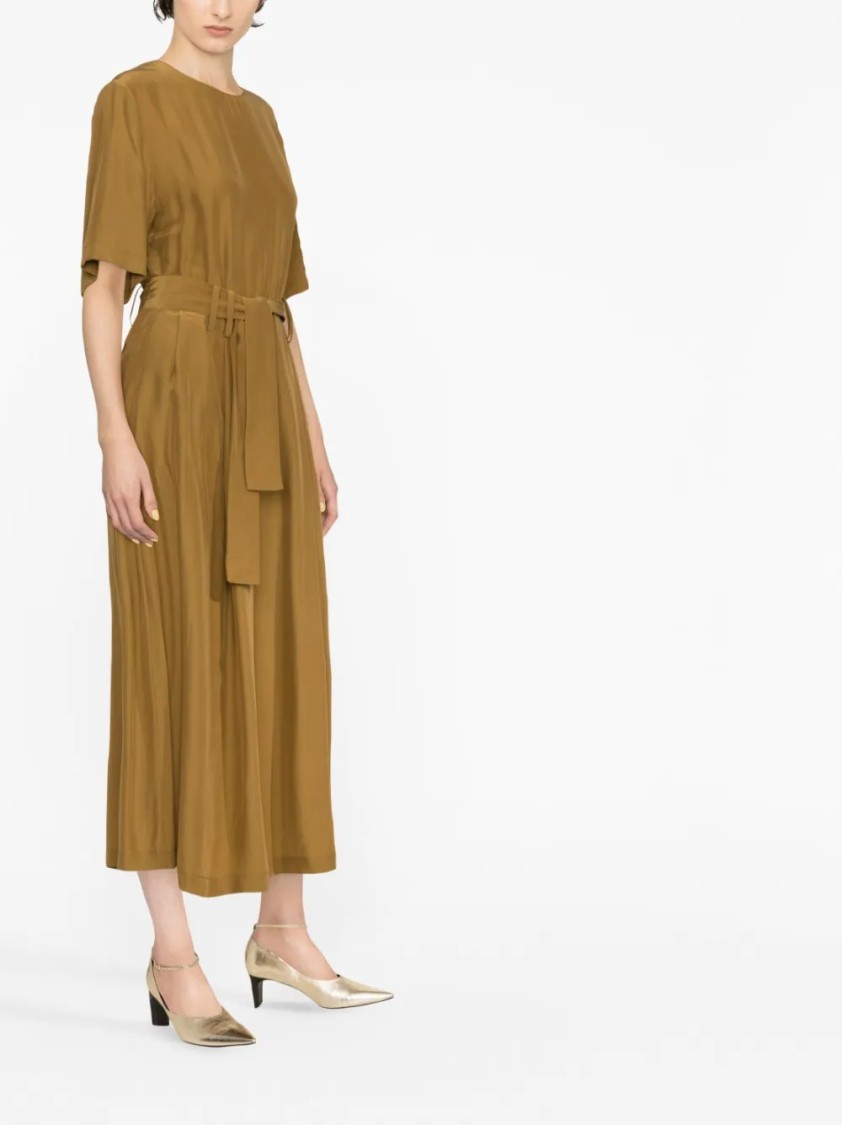 Fabiana Filippi Belted Cropped Jumpsuit In Green