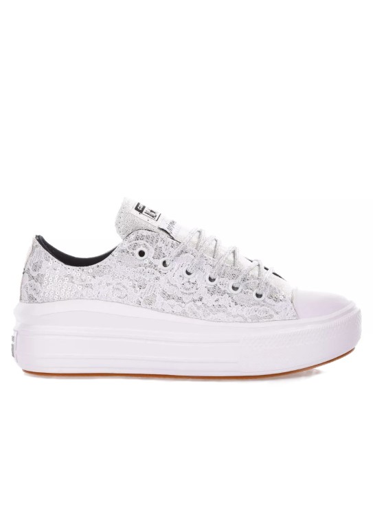 Converse Move Silver And White Sneakers