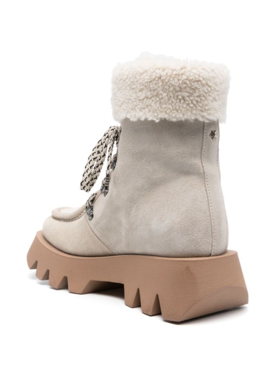 Shop Lorena Antoniazzi White Lace Up Boots In Neutrals