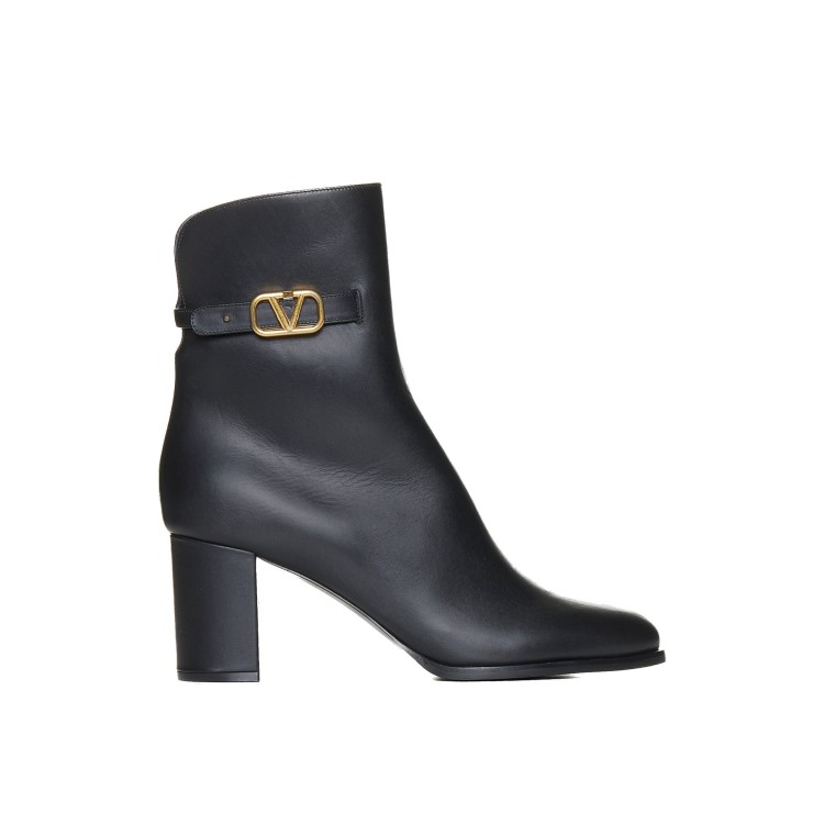 Shop Valentino Vlogo Signature Leather Boots In Black