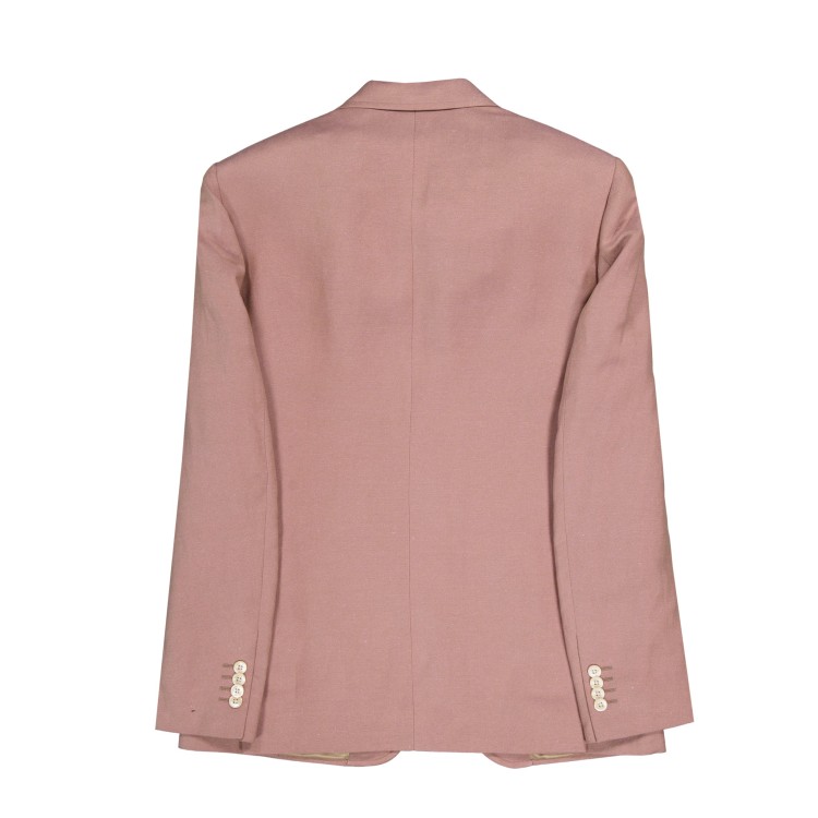 Shop Lardini Pink Single-breasted Linen Jacket