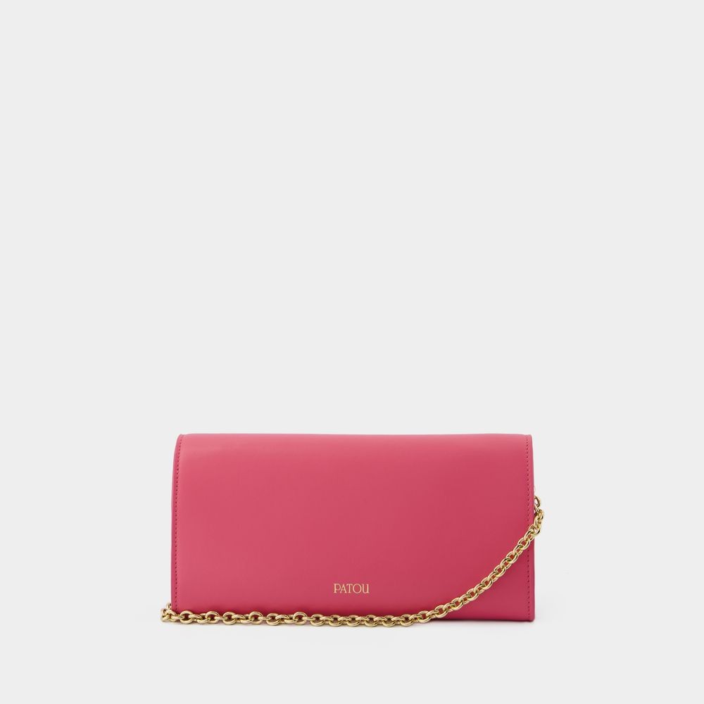 Patou Mini Wallet On Chain In Burgundy