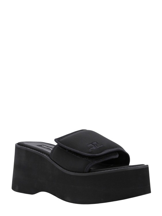 Shop Courrèges Padded Nylon Sandals In Black