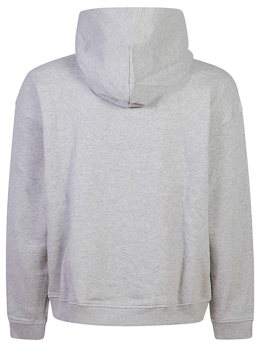 Shop Diesel Casual Cotton Hoodie With Ribbed Detailing And Front Pocket In Grey