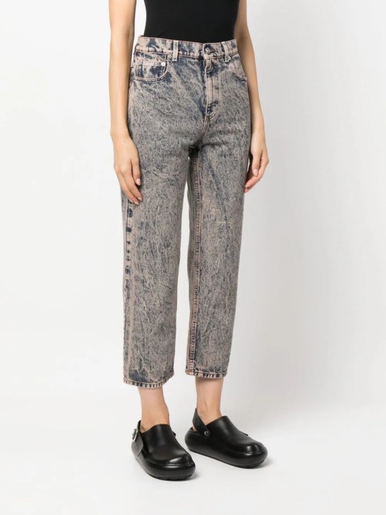 Shop Marni Acid-wash Cropped Denim Jeans In Grey